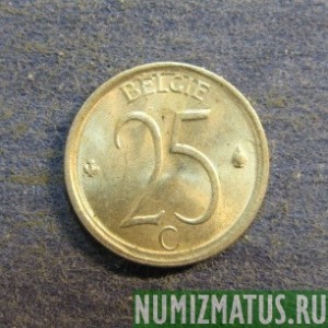 Монета 25 сантимов, 1964-1975, Бельгия (Belgie)