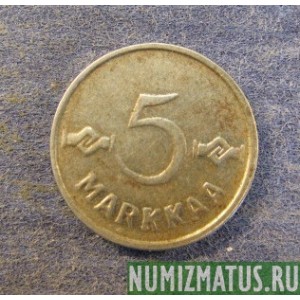 Монета 5 марок, 1952-1953, Финляндия