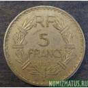 Монета 5 франков, 1945B-1950B, Франция