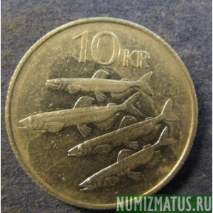 Монета 10 крон, 1984-1994, Исландия