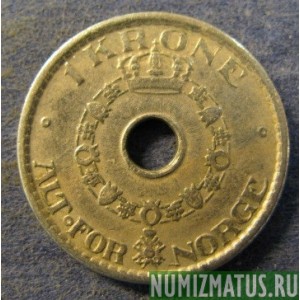 Монета 1 крона, 1925-1951, Норвегия