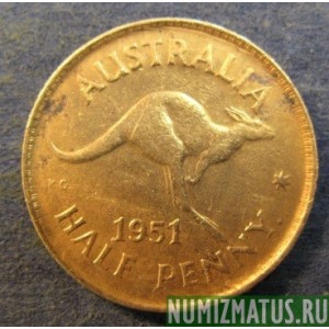 Монета 1/2 пенни, 1949-1952, Австралия
