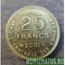 Монета 25 франков, 2001, Коморы