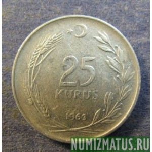Монета 25 куруш, 1960-1966, Турция