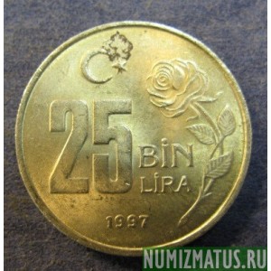 Монета 25 000 лир, 1995-2000, Турция