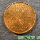Монета 1 цент, 1980-1981, Канада