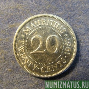 Монета 20 центов, 1987-2012, Маврикий