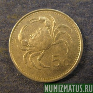 Монета 5 центов, 1986,  Мальта