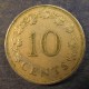 Монета 10 центов, 1972-1981,  Мальта