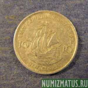 Монета 10 центов, 1981-2000, Британские Карибские территории