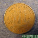 Монета 1/2 пенни, 1949-1952, Великобритания