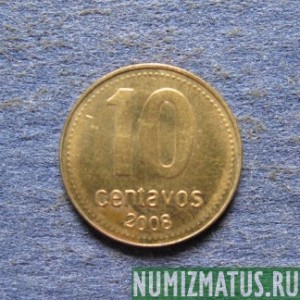 Монета 10 центаво, 2006-2010, Аргентина(магнитится)