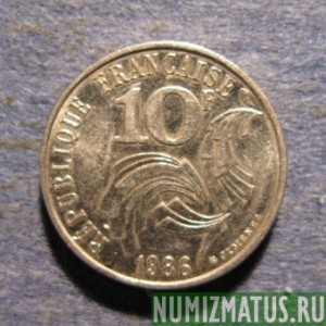 Монета 10 франков, 1986, Франция