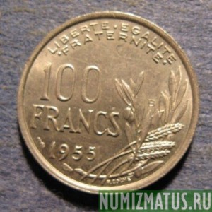 Монета 100 франков, 1954 В-1958 В, Франция