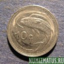Монета 10 центов , 1991-1998,  Мальта