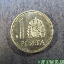 монета 1 песета, 1982-1989, Испания