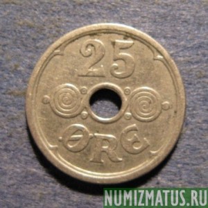 Монета 25 оре, 1924-1926, Дания