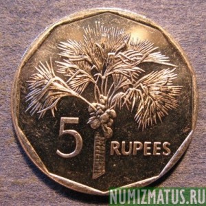 Монета 5 рупий, 1982-2009, Сейшелы