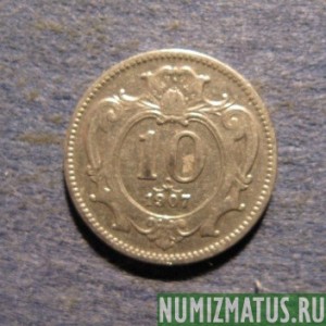 Монета 10 хеллер, 1907-1911, Австрия