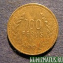 Монета 100 песо, 1992-1995, Колумбия