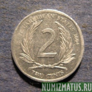 Монета 2 цента, 2002-2008, Восточные Карибы