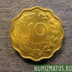 Монета 10 сантимов, 1953, Парагвай