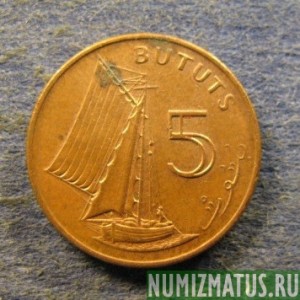 Монета 5 бутут, 1998, Гамбия