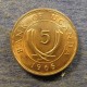 Монета  5 центов, 1966-1975, Уганда