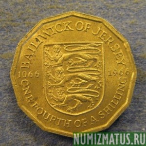 Монета 1/4 шилинга, ND(1966), Джерси