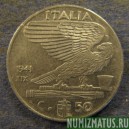 Монета 50 сантимов, 1939 R -1943 R, Италия