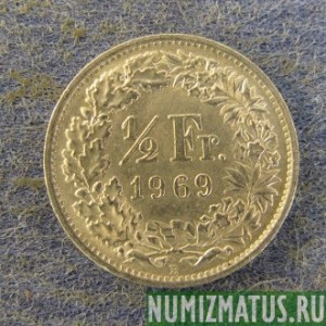 Монета 1/2 франка, 1968-1981, Швейцария