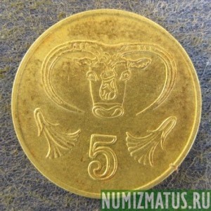 Монета 5 центов, 1991-2004, Кипр