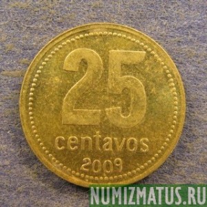 Монета 25 центаво, 2009-2010, Аргентина
