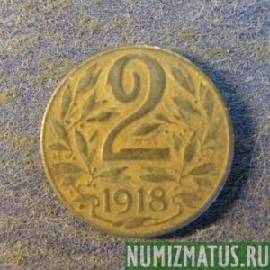 Монета 2 хеллер, 1916-1918, Австрия