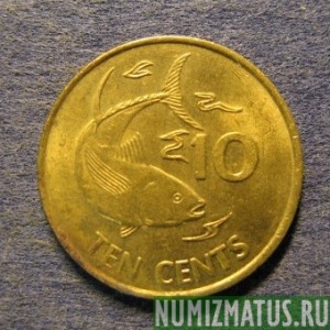 Монета 10 центов, 1990-2003, Сейшелы