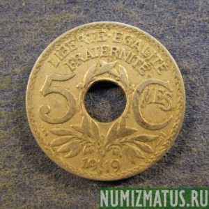 Монета 5 сантимов, 1914-1920, Франция