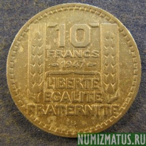Монета 10 франков, 1946 В -1947 В, Франция