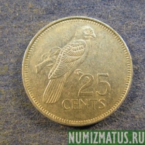 Монета 25 центов, 1989,1992, Сейшелы