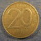 Монета 20 франков, 1994-2000, Бельгия (ВELGIE)