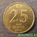 Монета  25 куруш, 2005-2007, Турция