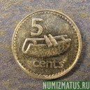 Монета 5 центов, 1990-2000, Фиджи