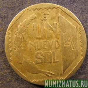 Монета 1 новый соль, 1991-1996, Перу