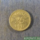 Монета 25 оре, 1952-1957, Норвегия