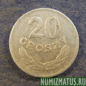 Монета 20 грошей, 1949, Польша ( Алюминий)
