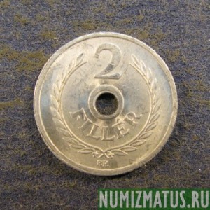 Монета  2 филлера, 1950-1989, Венгрия