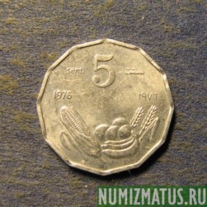 Монета 5 сенти, 1976, Сомали