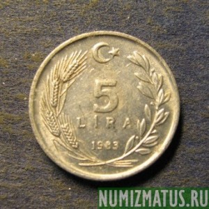 Монета 5 лир, 1983, Турция
