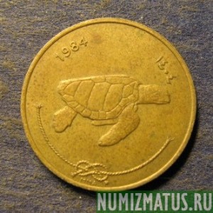 Монета 50 лари, АН1404(1984) - АН 1415(1995), Мальдивские острова