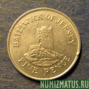 Монета 5  пенсов, 1983-1988, Джерси