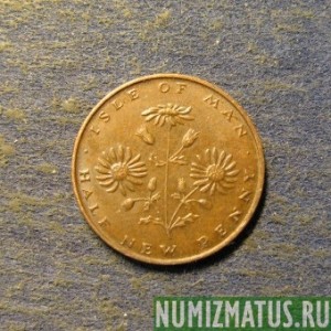Монета 1/2 новых пенни, 1971-1975, Остров Мэн